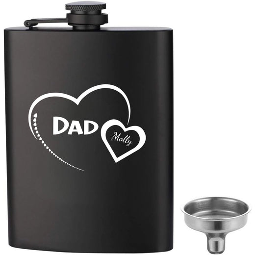 Dad Heart Personalized 8oz Stainless Steel Flask