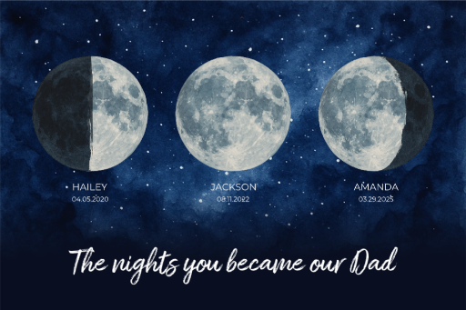 Moon phases, nights you became our Dad