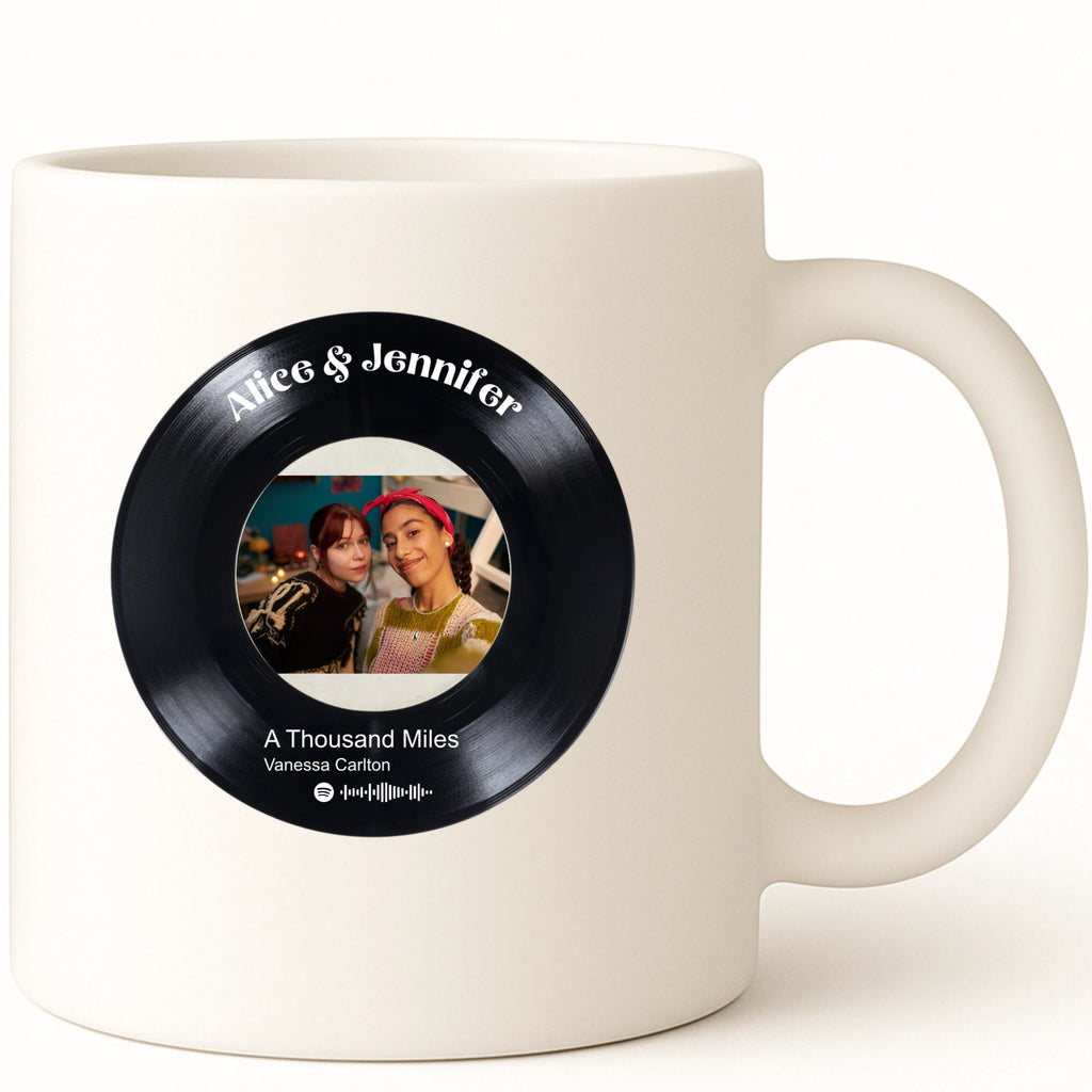 Music Player Vinyl Record Spotify Coffee Mug hero product mockup