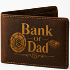 Bank of Dad Wallet - Rustic Brown / Gold