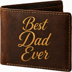 Best Dad Ever Wallet - Rustic Brown / Gold