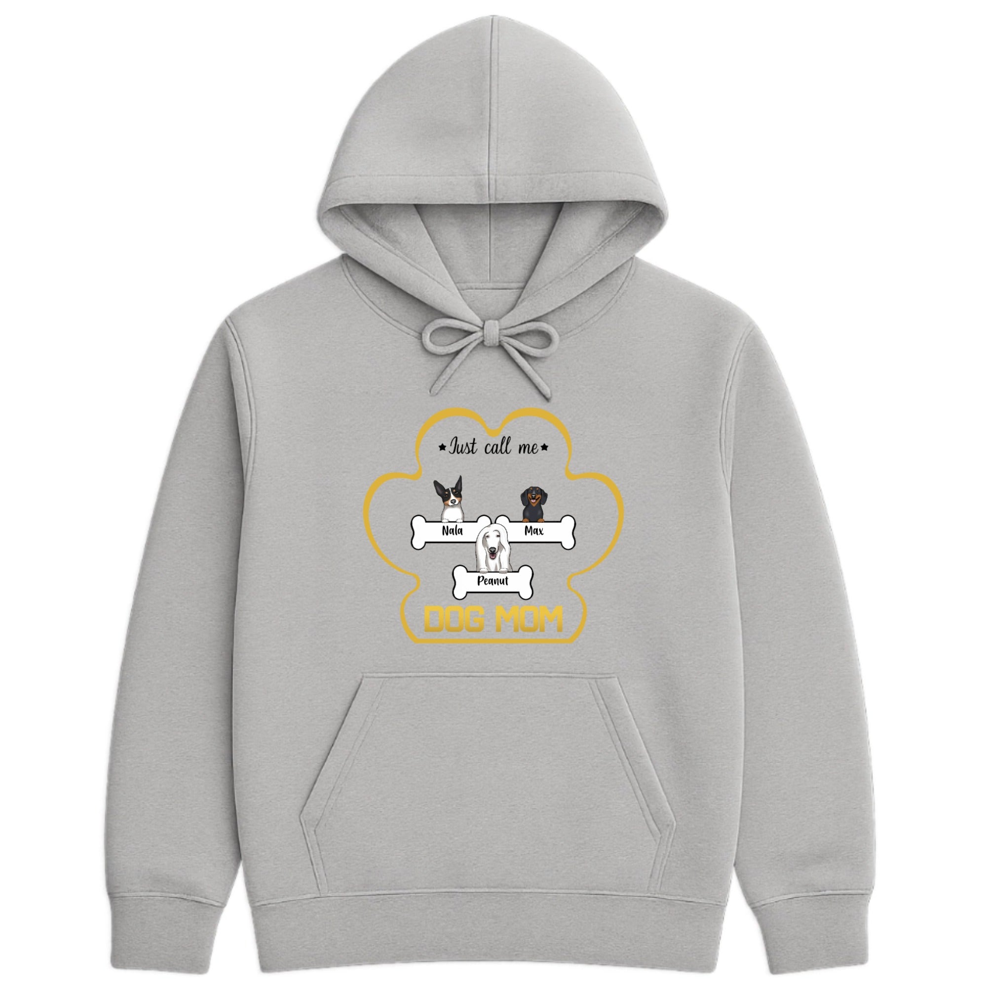 Just call me Dog Mom Hoodie hero product mockup