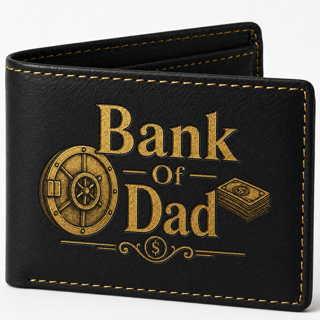 Bank of Dad Wallet - Black / Gold