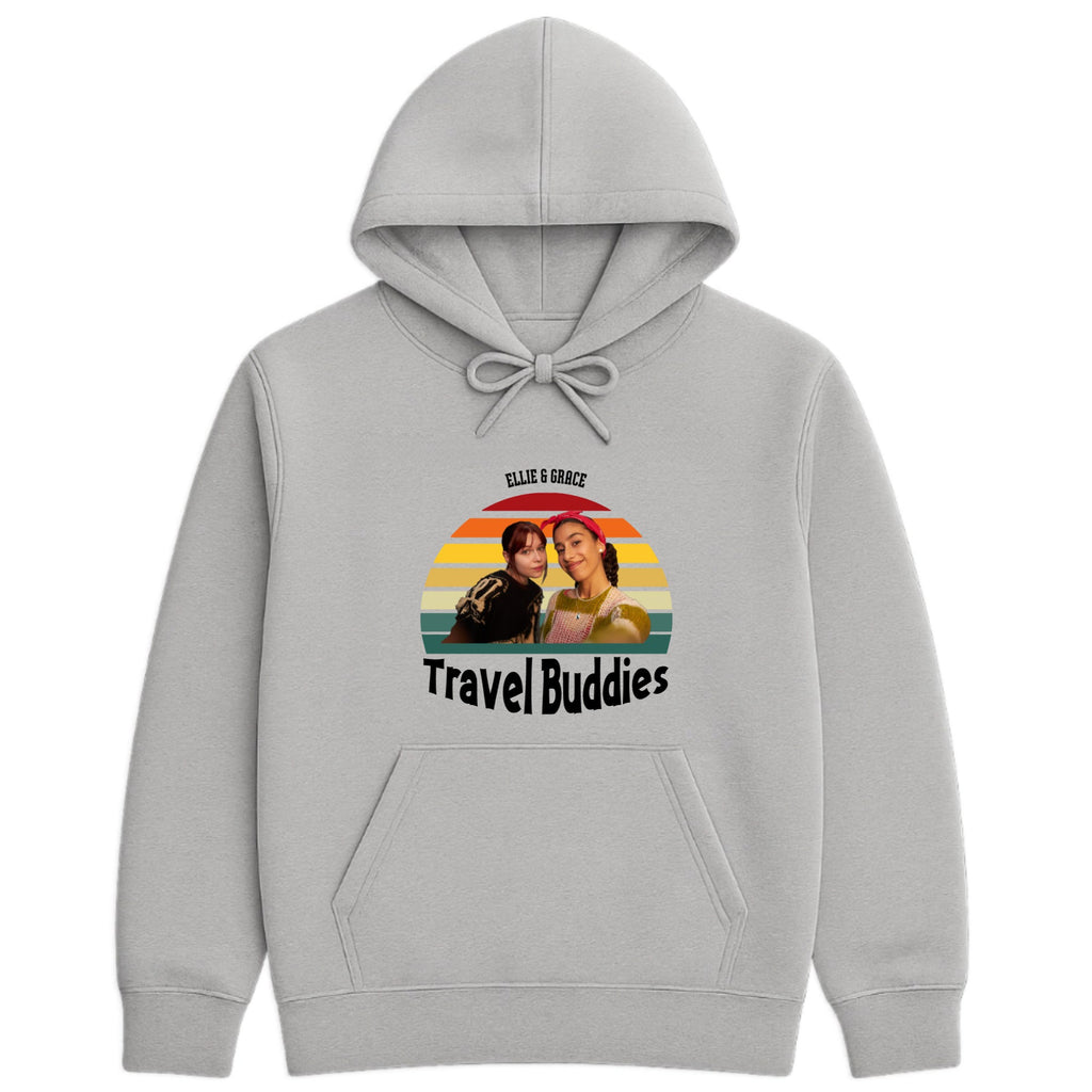 Travel Buddies Hoodie hero product mockup
