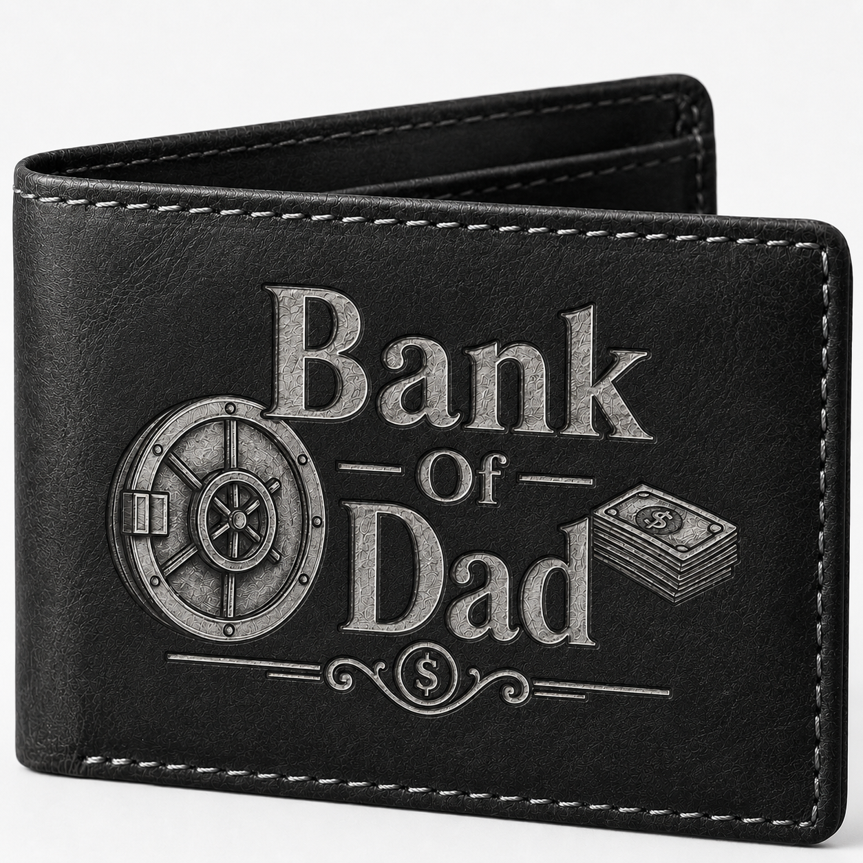Bank of Dad Wallet - Black / Silver