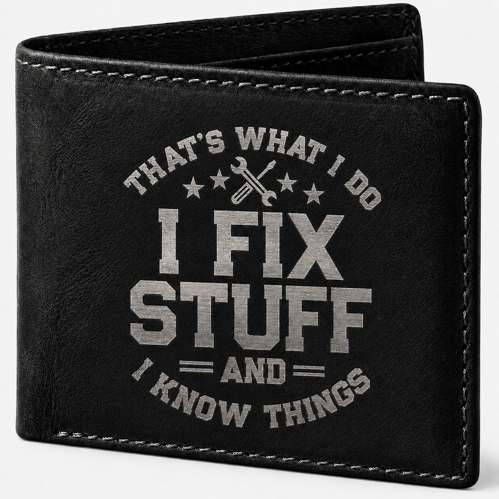 That's What I Do I Fix Stuff and I Know Things Wallet - Black / Silver
