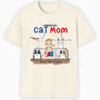 American Cat Mom Classic T-Shirt hero product mockup