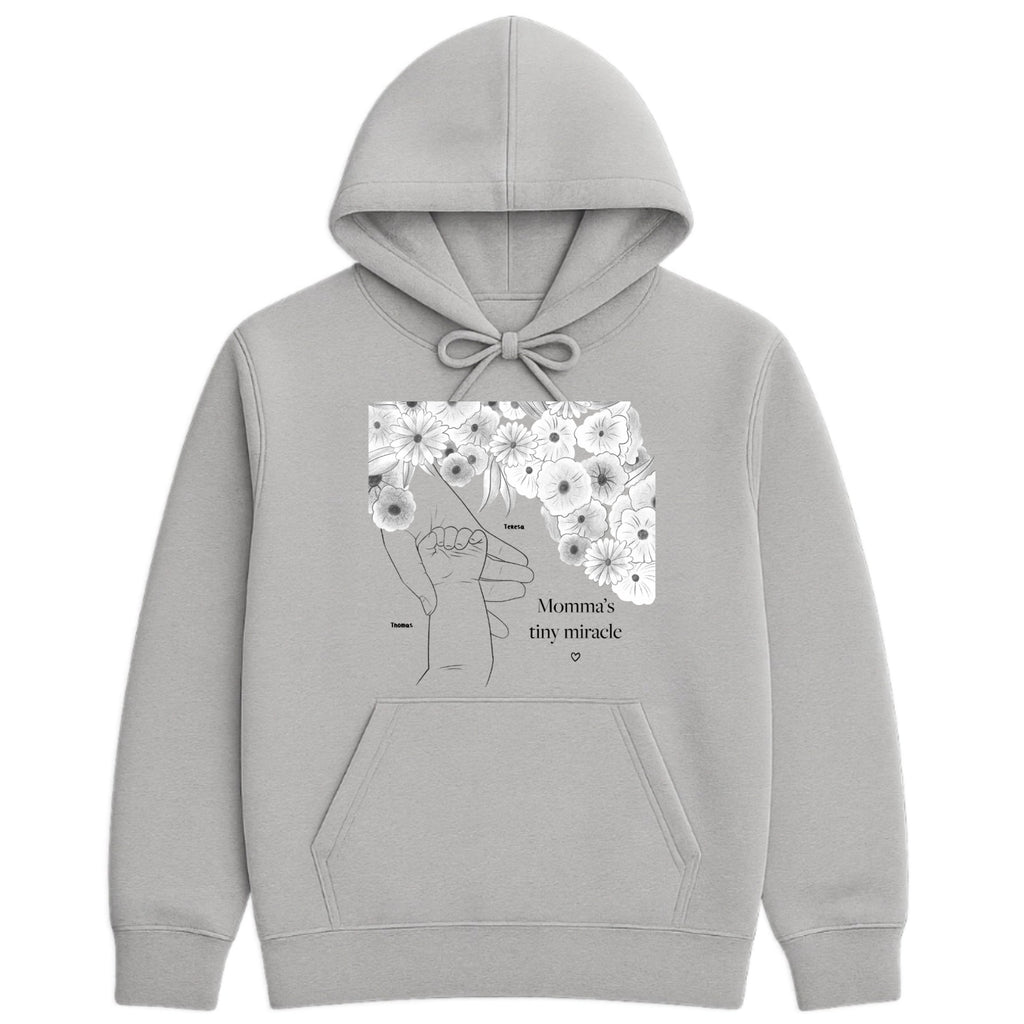 Momma's tiny miracle Hoodie hero product mockup