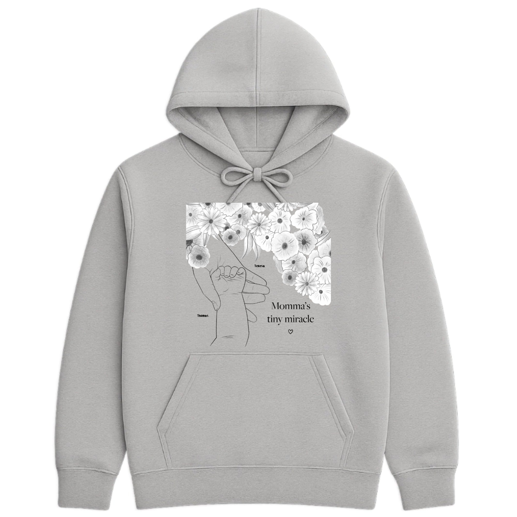 Momma's tiny miracle Hoodie hero product mockup