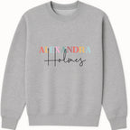 Colorful Name Sweatshirt hero product mockup