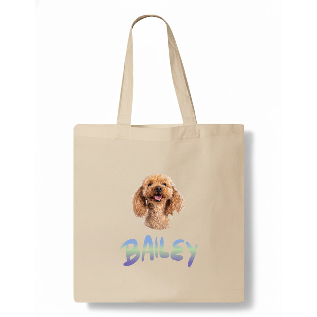 Pet Photo with name in Gradient Finish Tote Bag hero product mockup