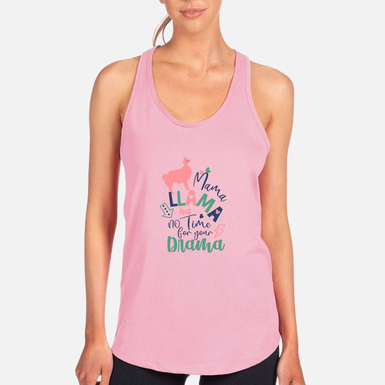 Mama Llama Women's Premium Racerback Tank - Lilac front mockup
