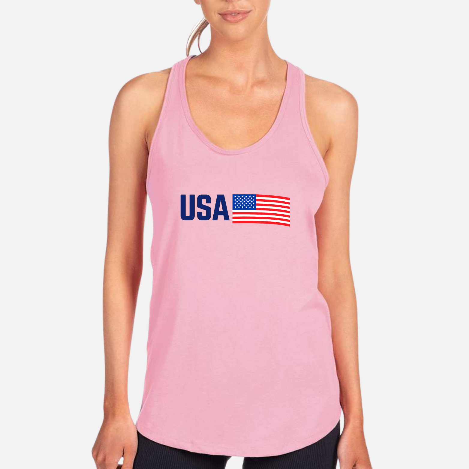 USA Women's Racerback Tank - Lilac front mockup
