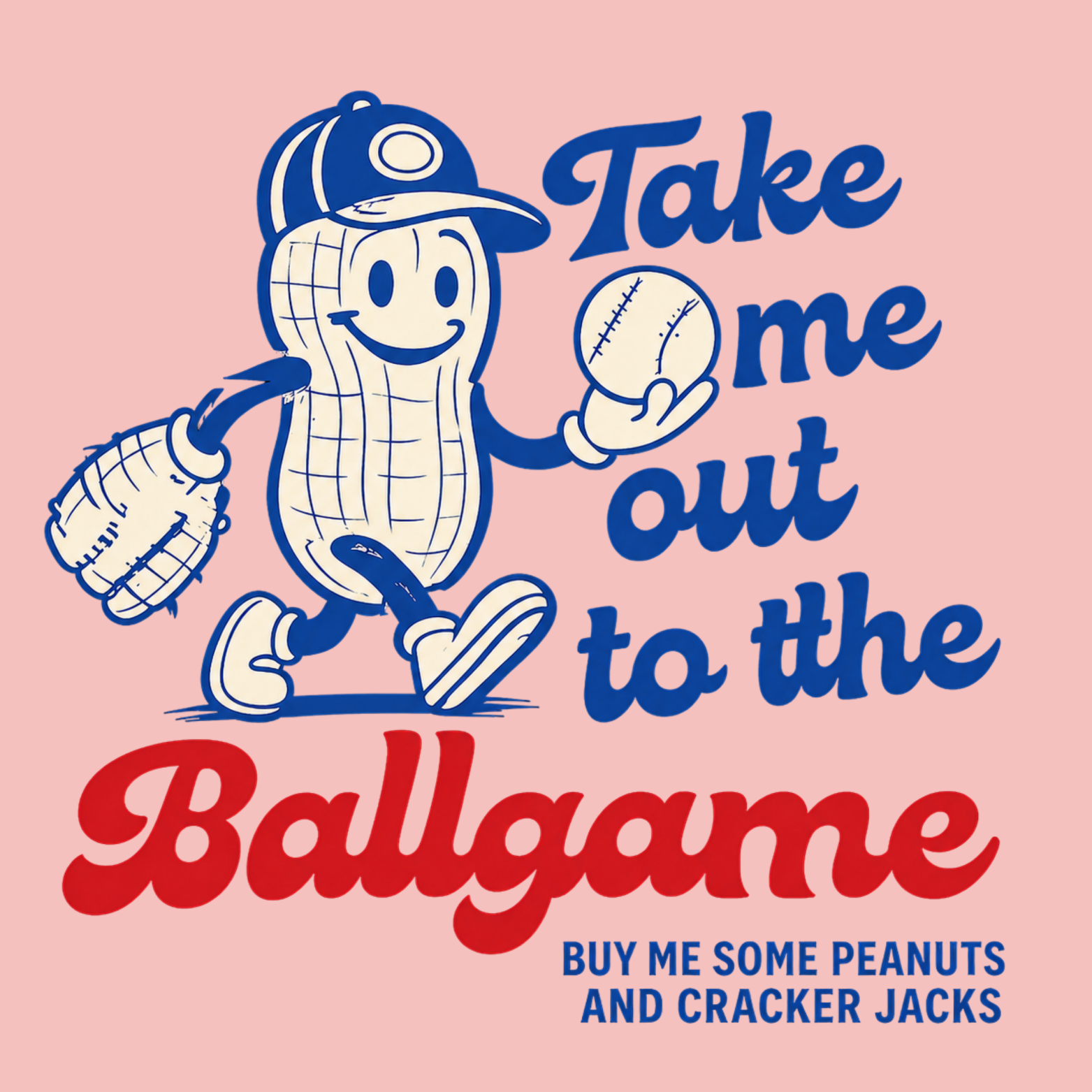 Take Me Out To The Ballgame Hoodie - Pink design preview