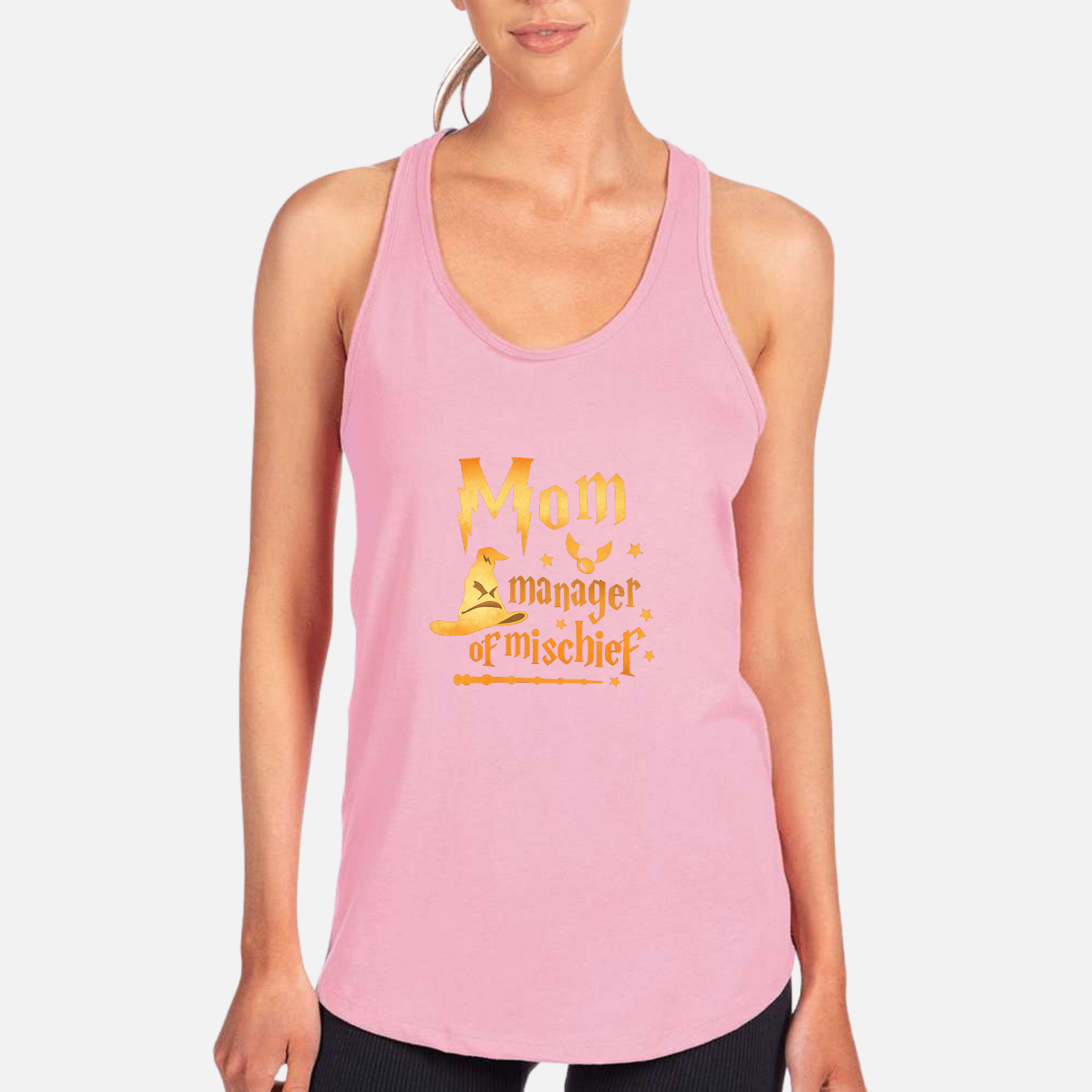 Mom Manager Of Mischief Women's Racerback Tank - Lilac front mockup