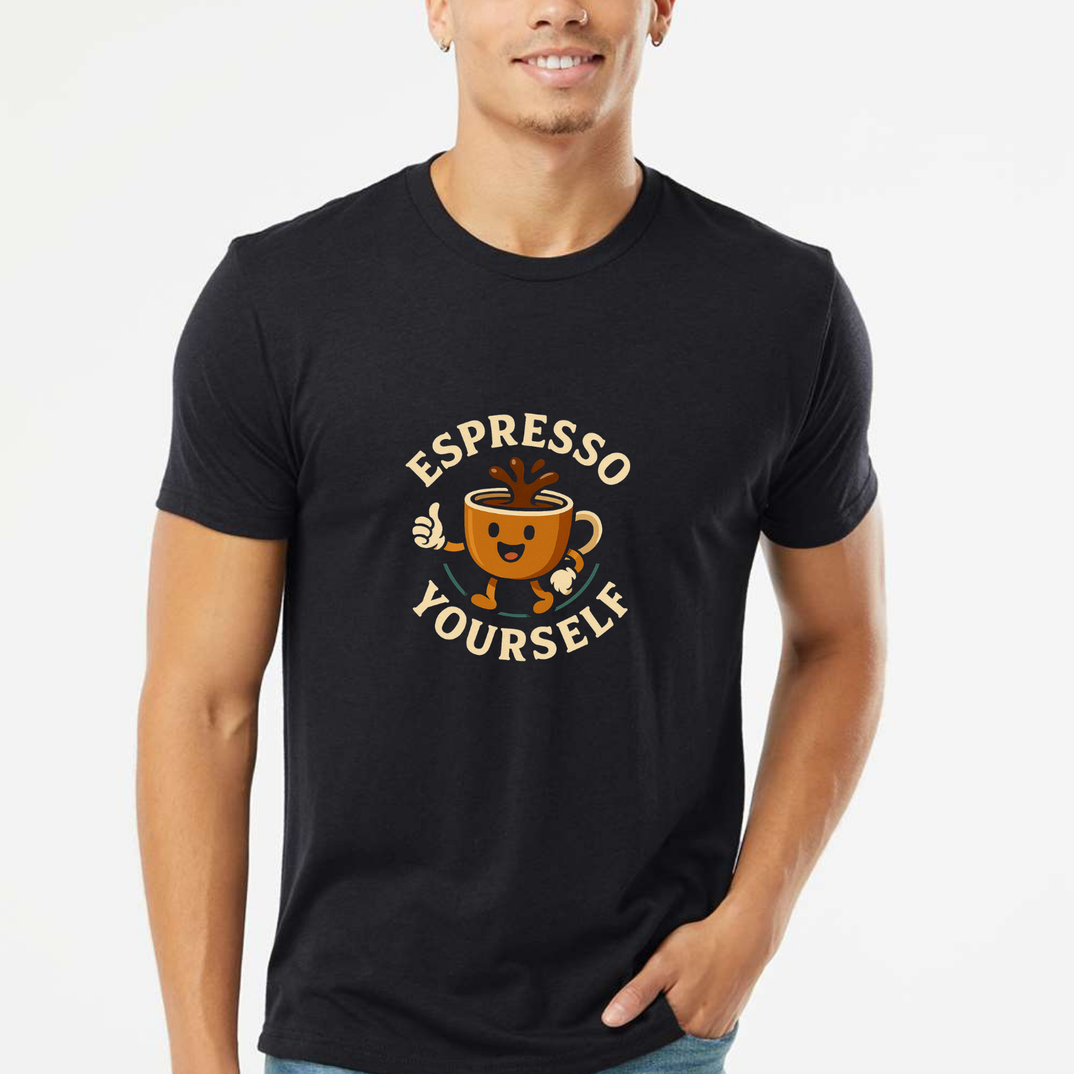 Espresso Yourself Classic T-Shirt - Black front mockup
