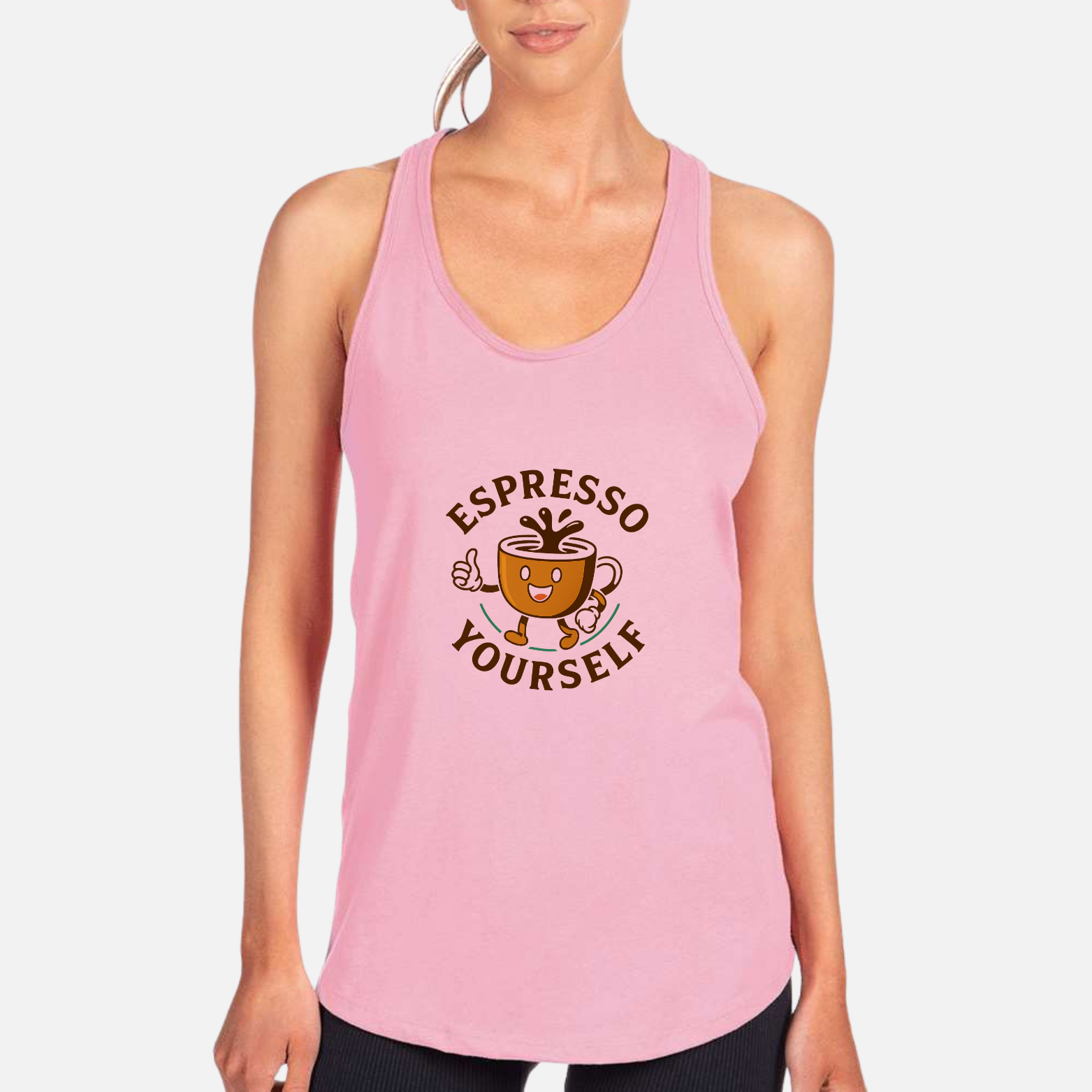 Espresso Yourself Women's Premium Racerback Tank - Lilac front mockup