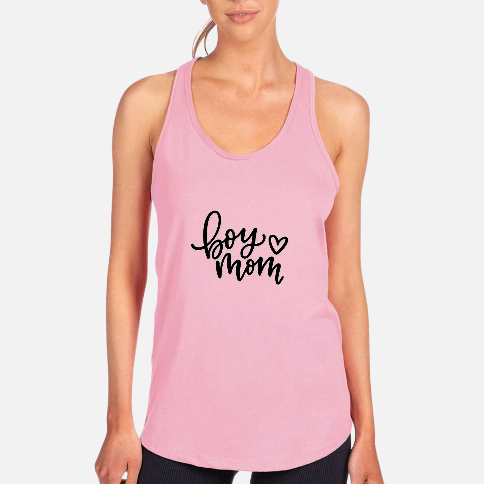 Boy Mom Women's Racerback Tank - Lilac front mockup