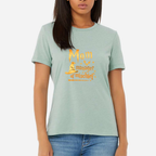 Mom Manager Of Mischief Women's Ultra-Premium Triblend T-Shirt - Black front mockup