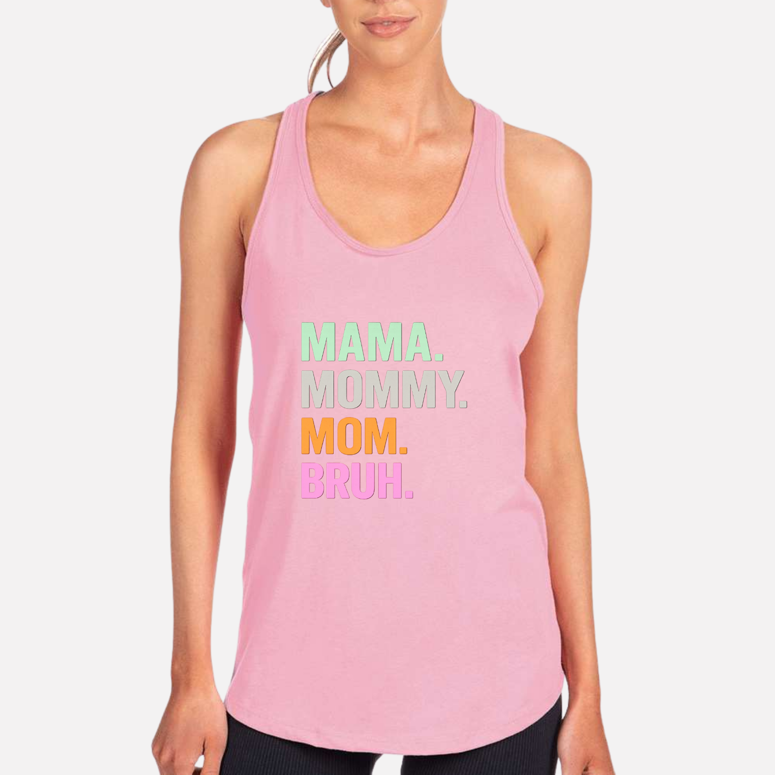 Mom Bruh Women's Racerback Tank - Lilac front mockup