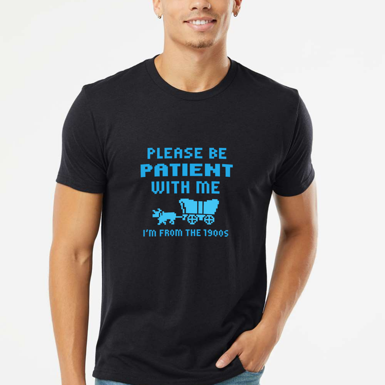 Please Be Patient I'm From The 1900s Classic T-Shirt - Black front mockup