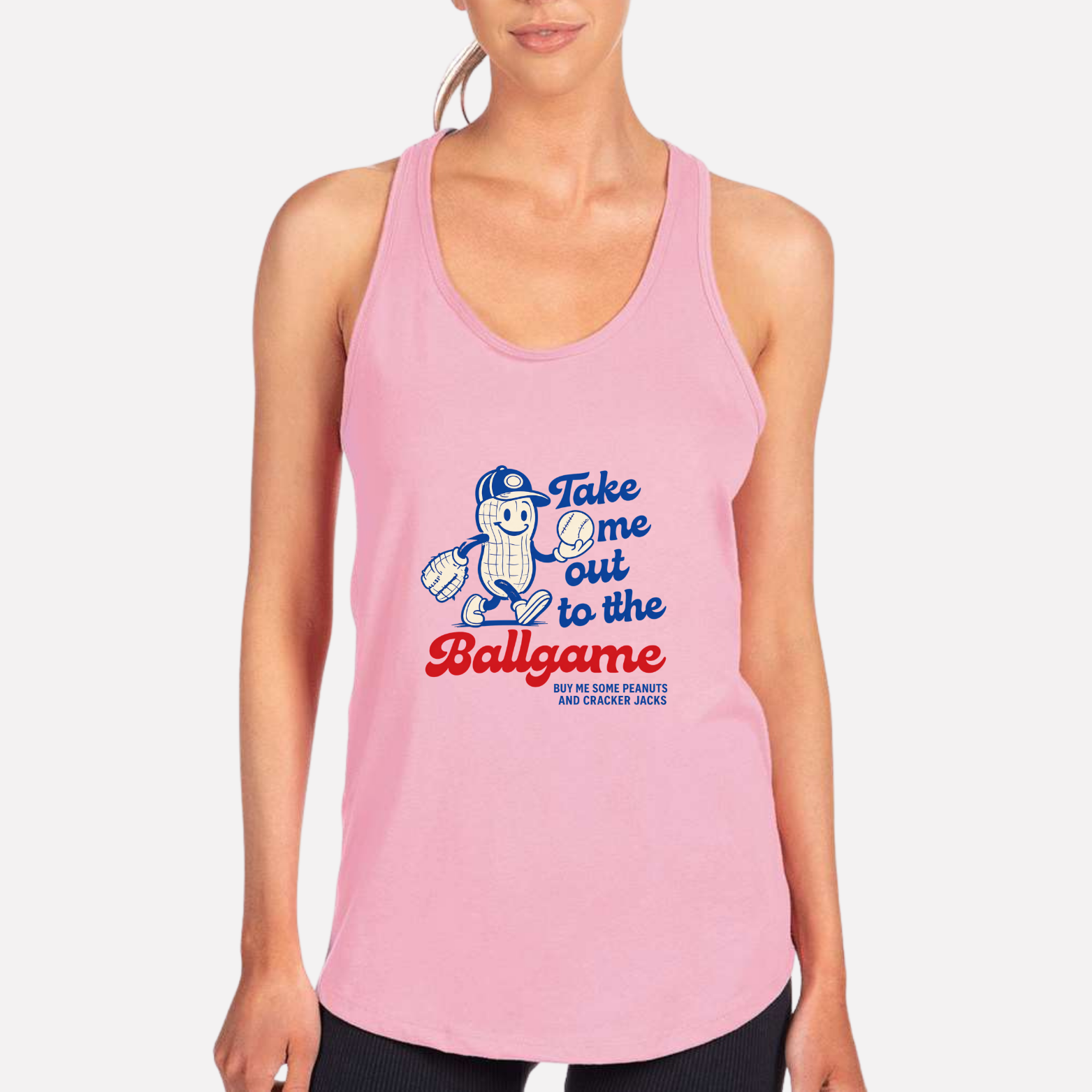 Take Me Out To The Ballgame Women's Racerback Tank - Lilac front mockup