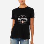 Mom The Heart Of Our Home Women's Ultra-Premium Triblend T-Shirt - Black front mockup