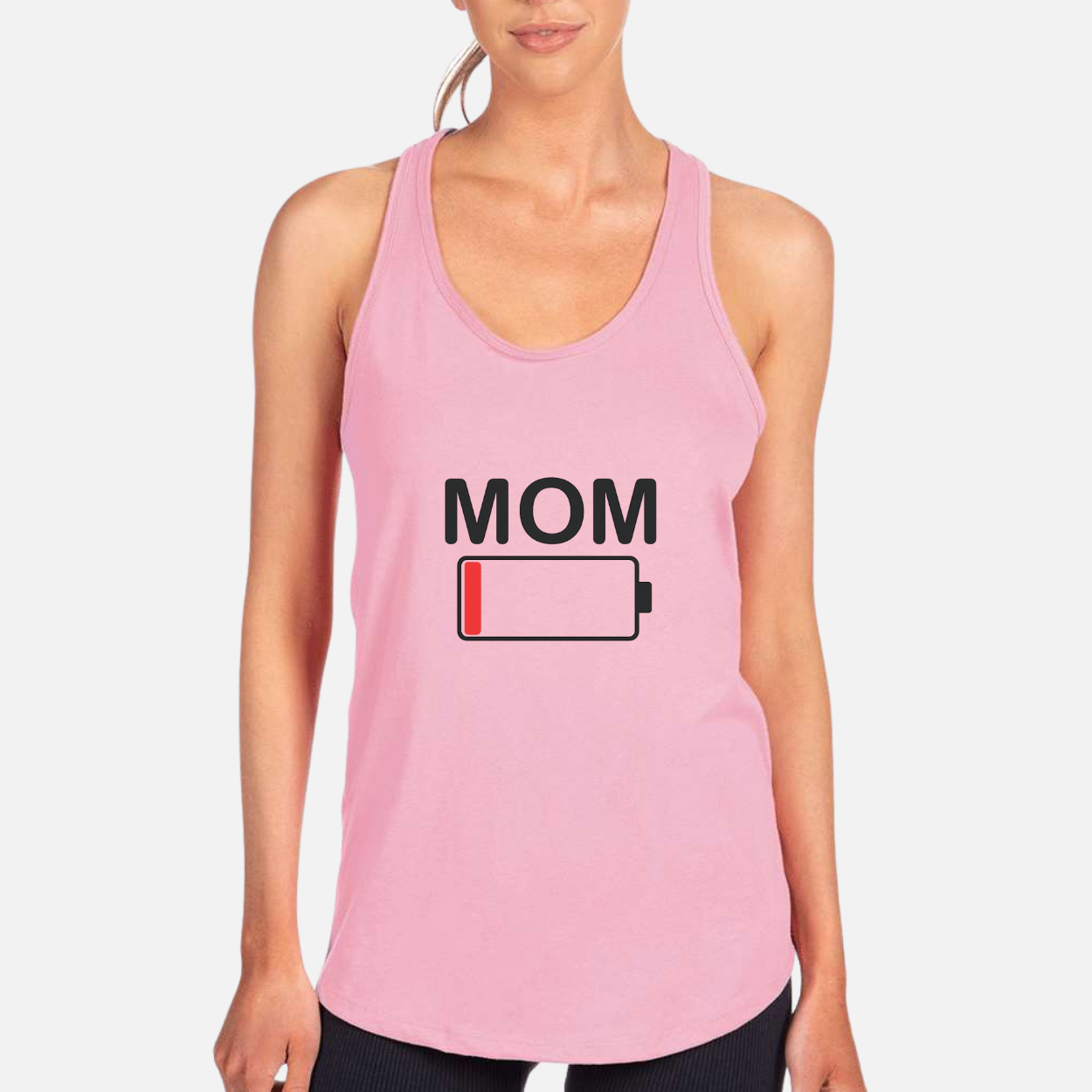 Mom Battery Low Women's Racerback Tank color variation 9