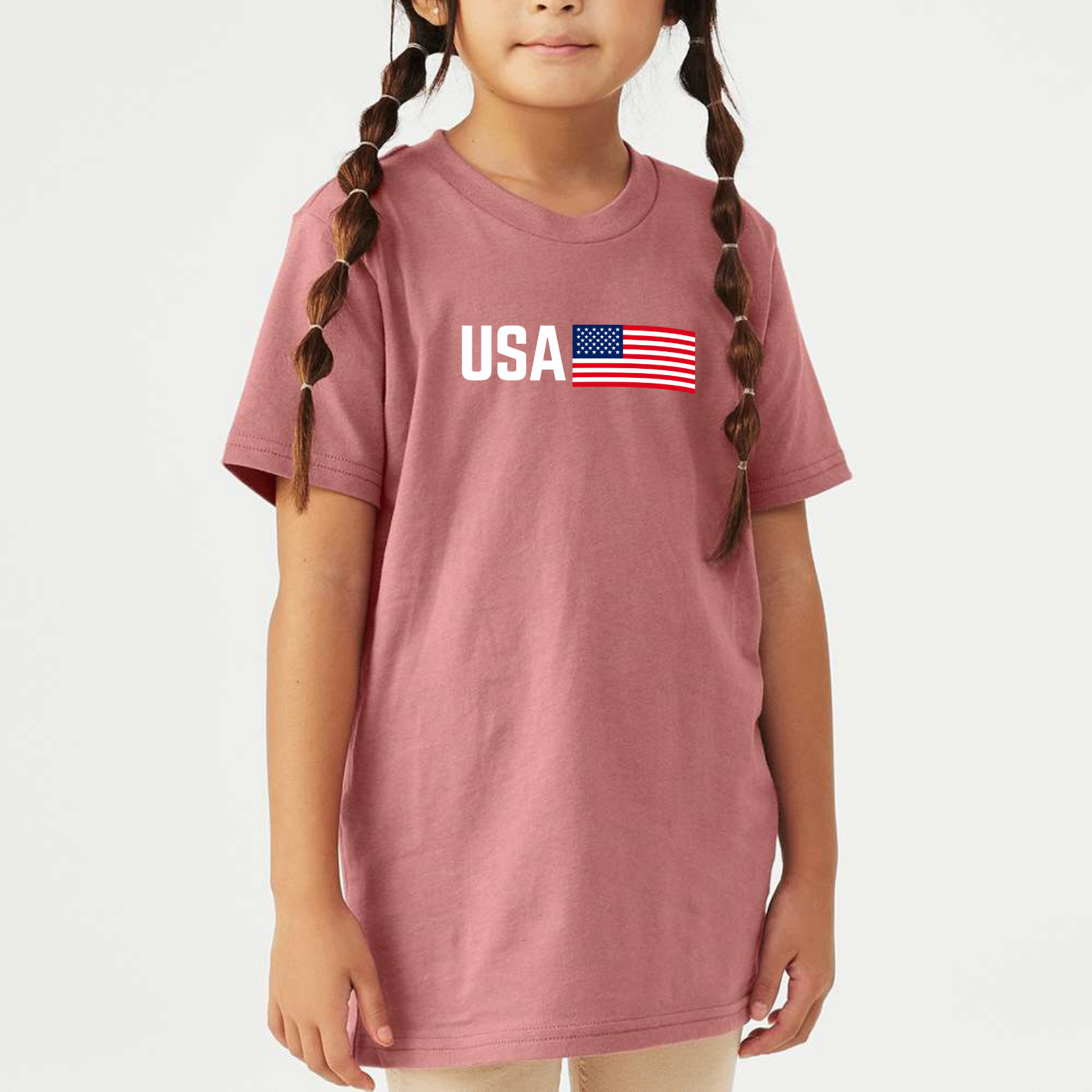 USA Youth Triblend Tee - Mauve front mockup