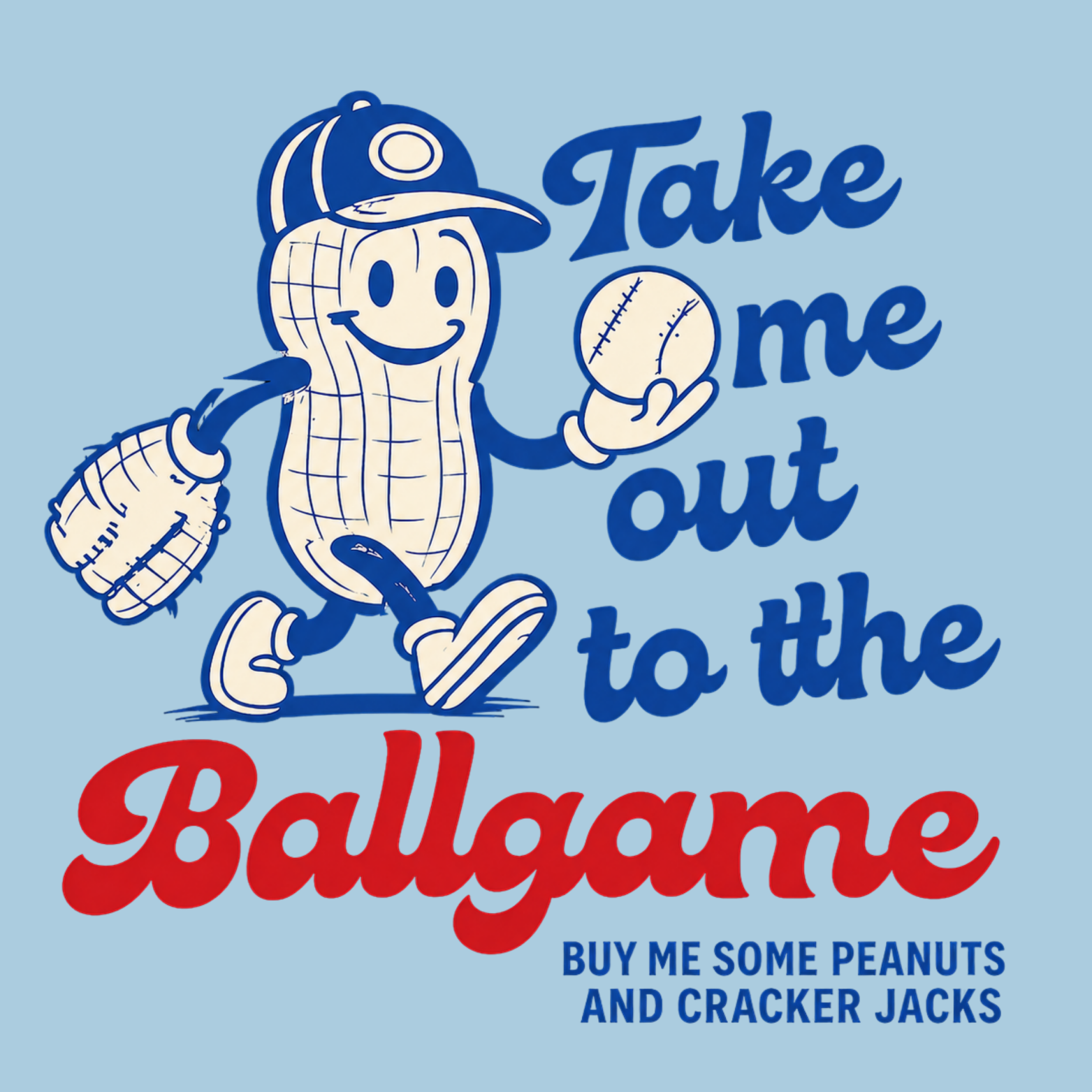 Take Me Out To The Ballgame Crewneck Sweatshirt - Blue design preview