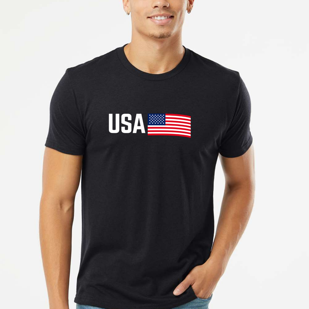 USA Classic T-Shirt - Black front mockup
