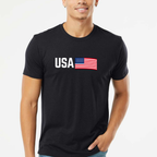 USA Classic T-Shirt - Black front mockup