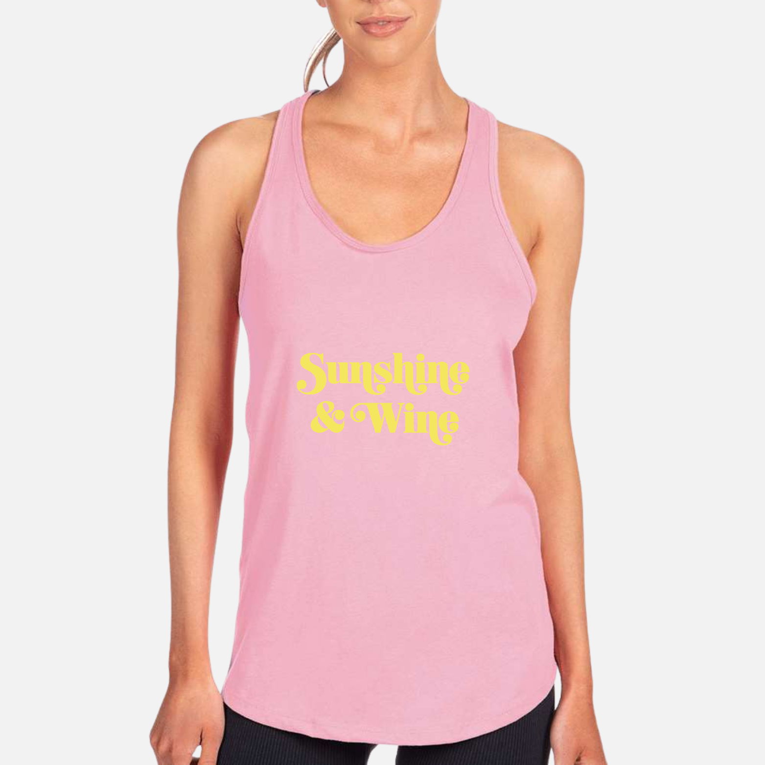 Sunshine & Wine Women's Racerback Tank - Lilac front mockup