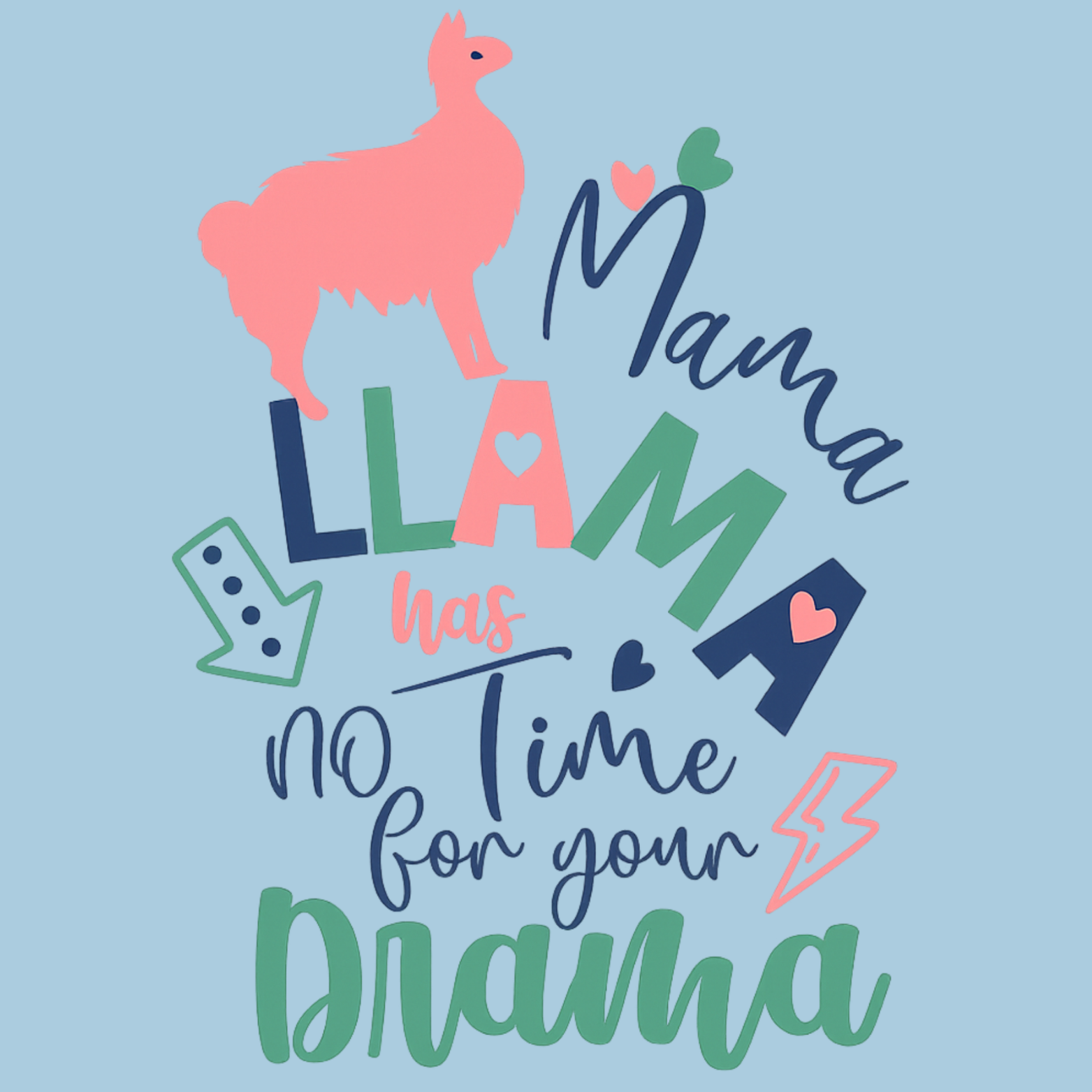 Mama Llama Crewneck Sweatshirt - Blue design preview