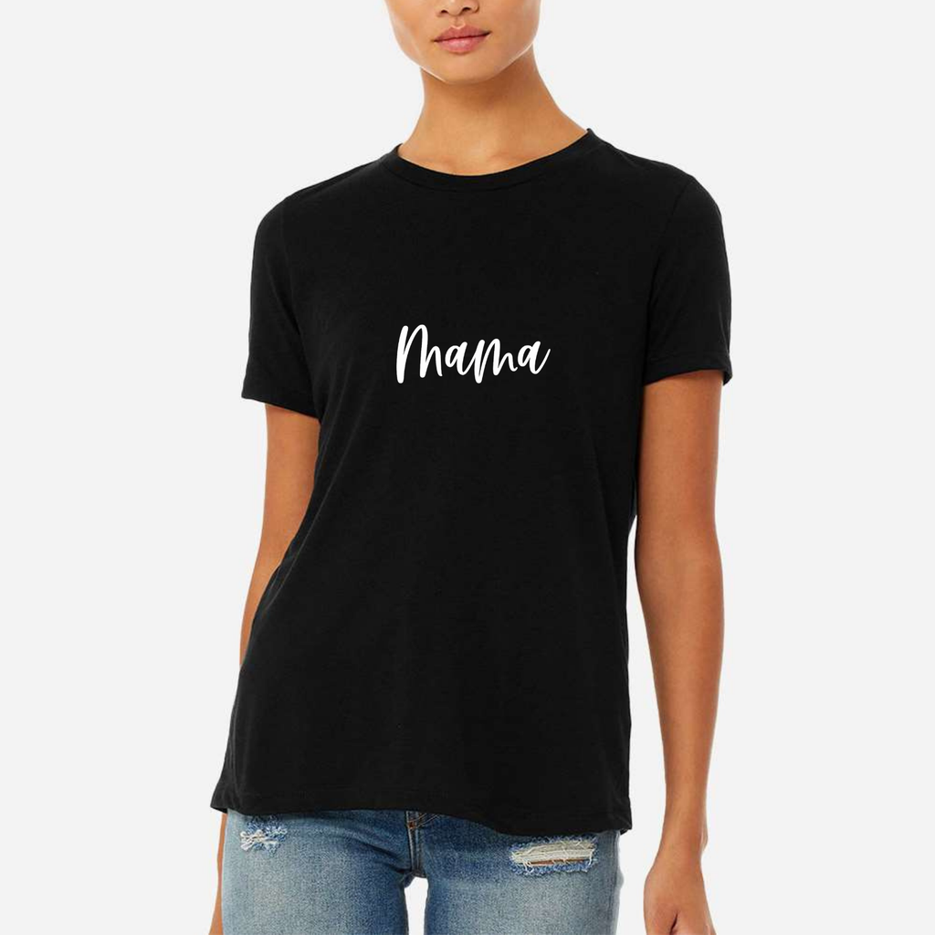 MAMA Women's Ultra-Premium Triblend T-Shirt - Black front mockup