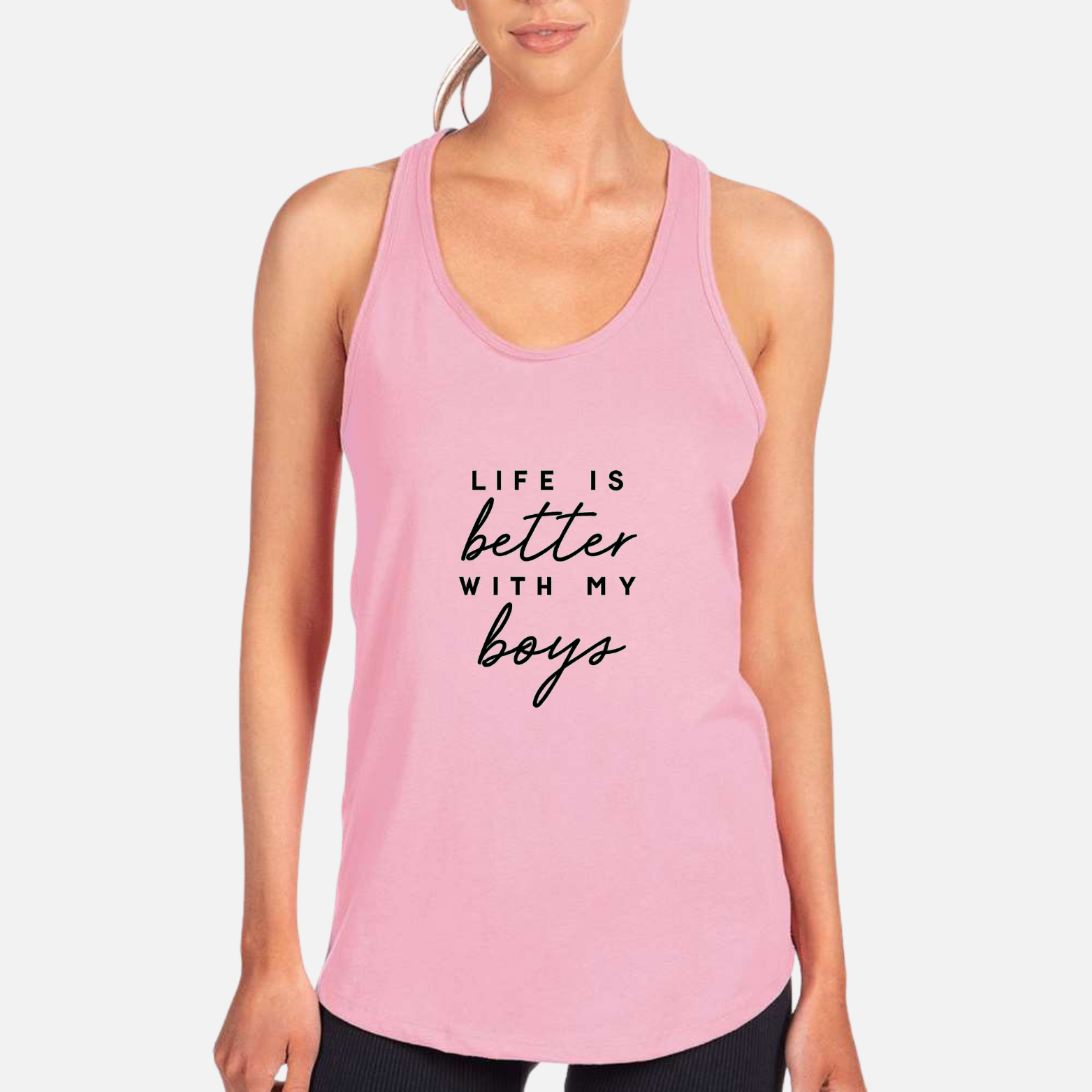 Life Is Better With My Boys Women's Racerback Tank - Lilac front mockup