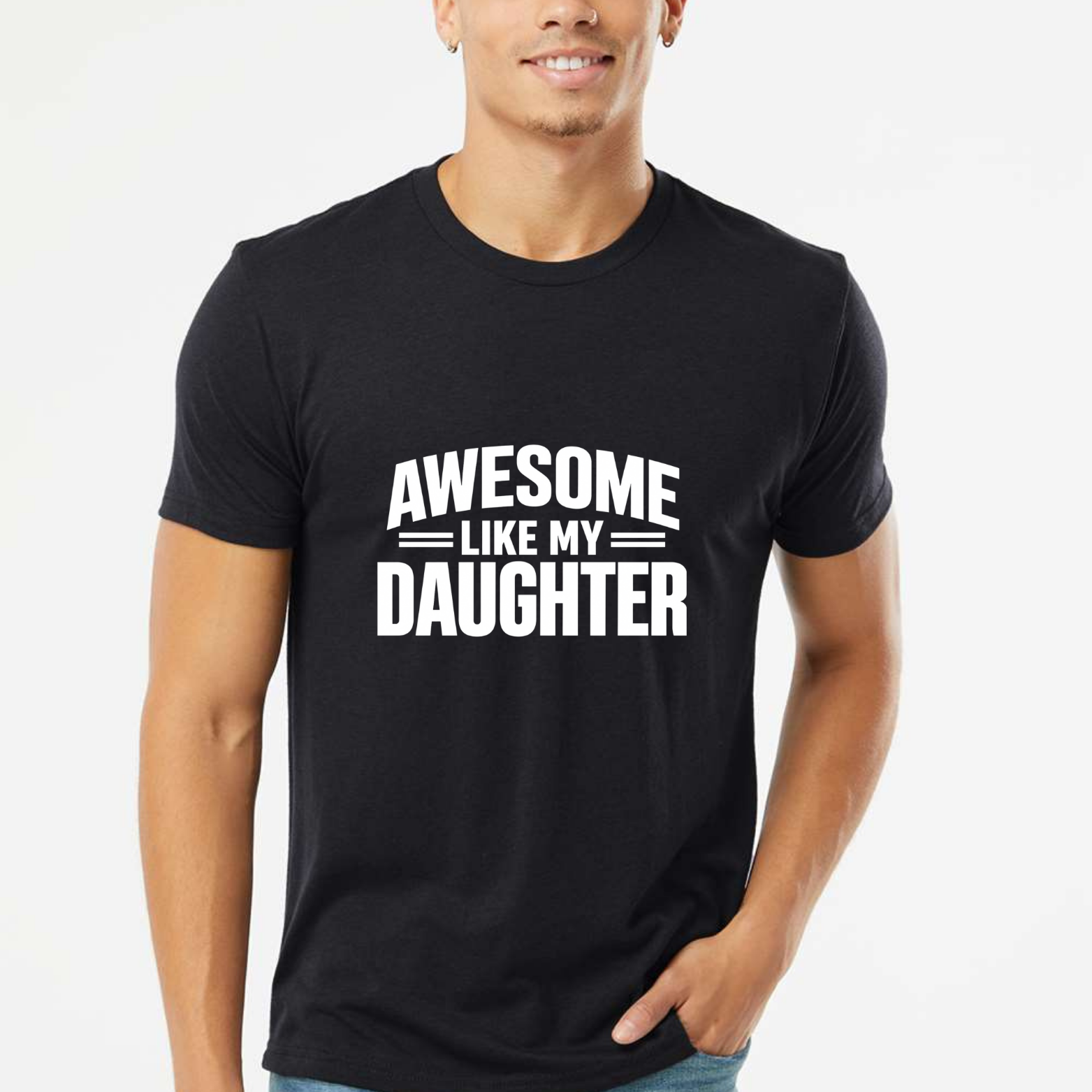 Awesome Like My Daughter Classic T-Shirt - Black front mockup