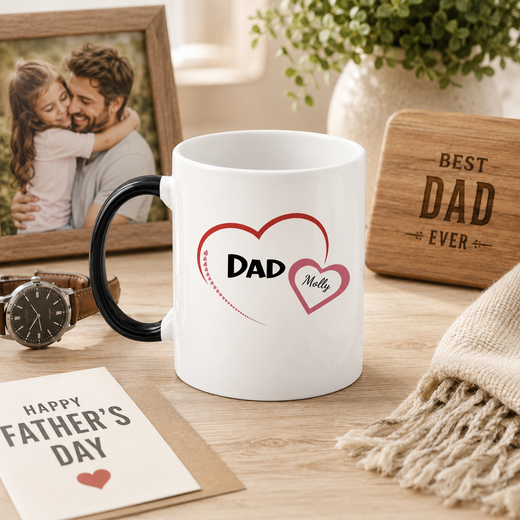 Dad Heart Personalized Color Morphing Mug