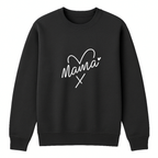Mama Heart Crewneck Sweatshirt - Black mockup