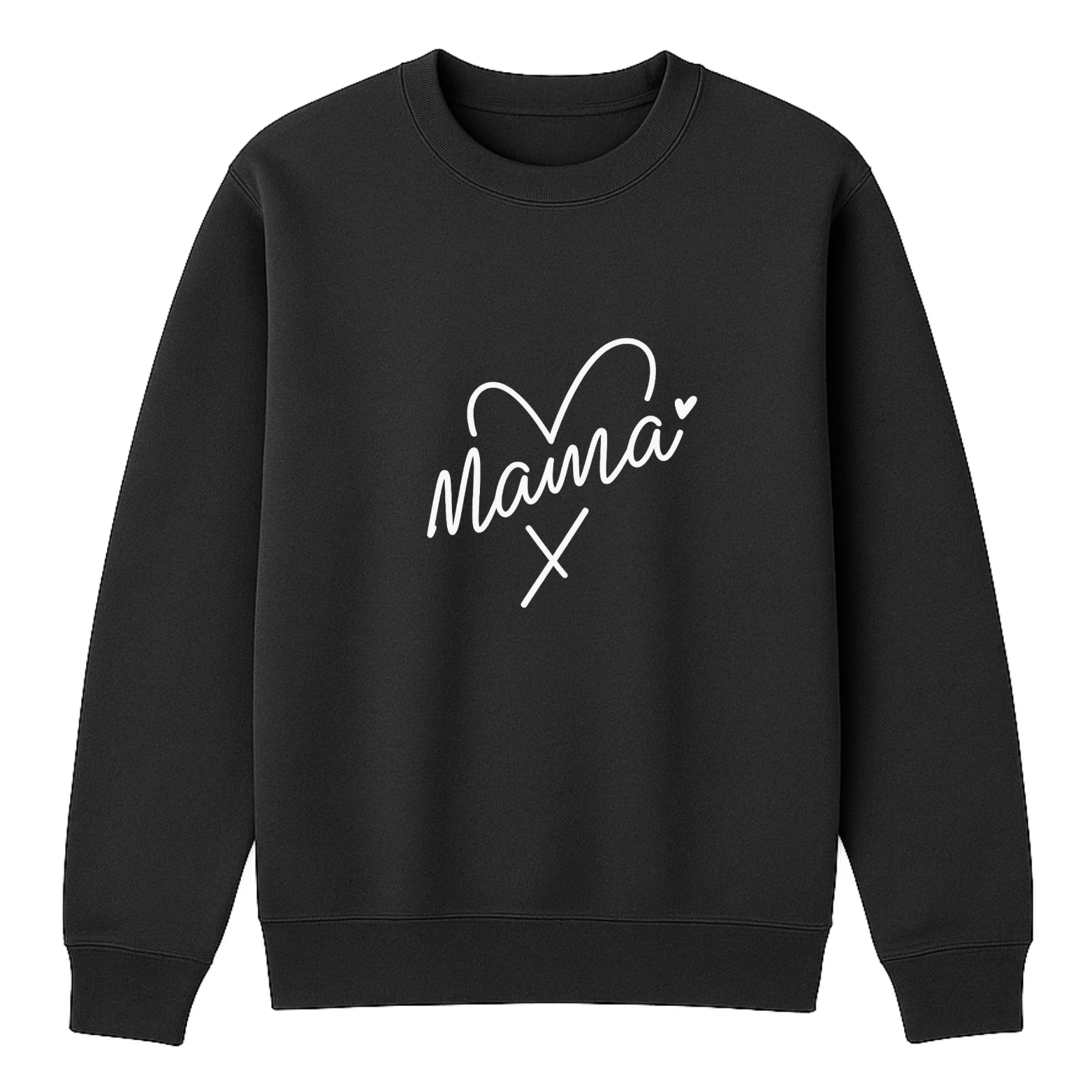 Mama Heart Crewneck Sweatshirt - Black mockup