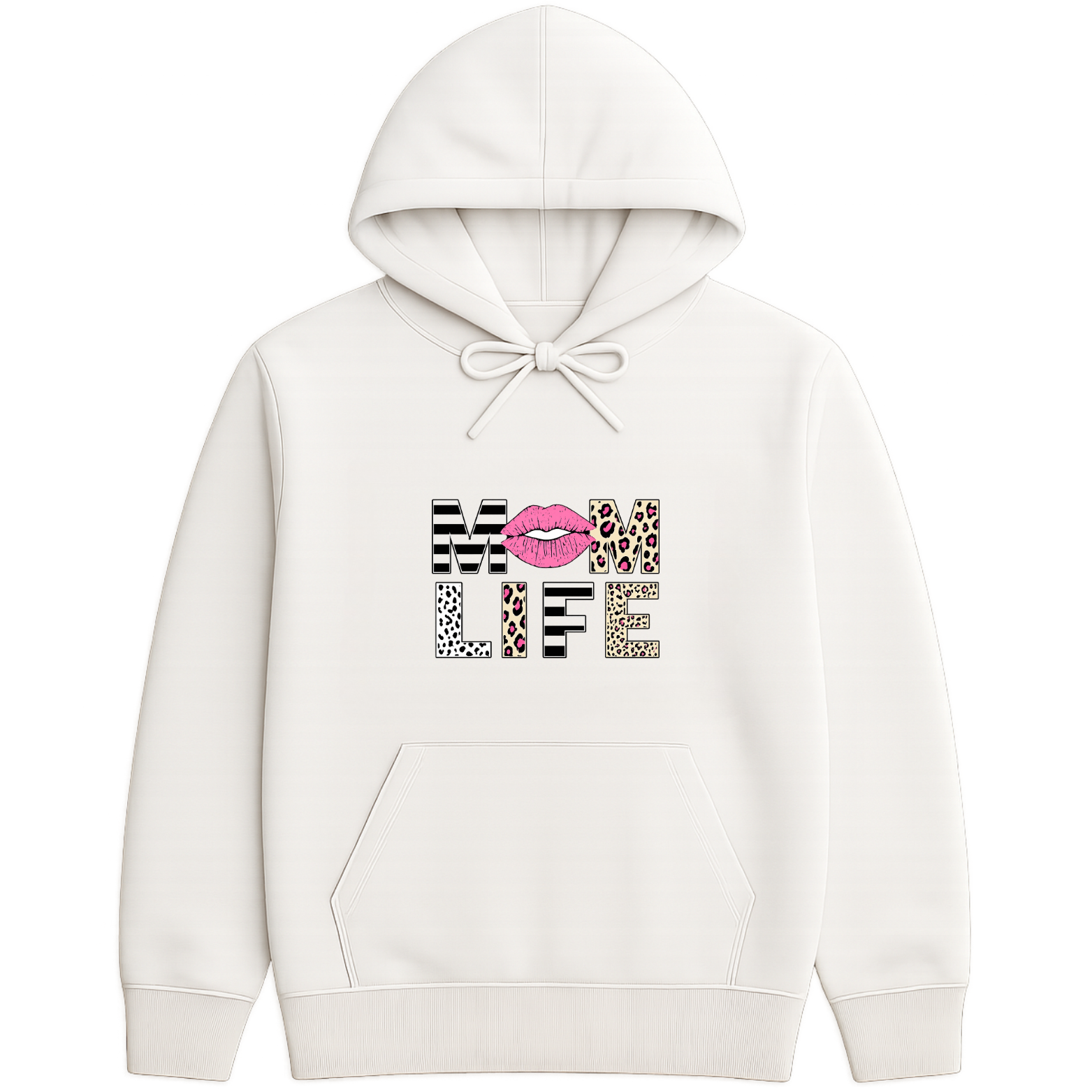 Mom Life Hoodie - White mockup