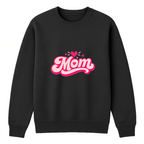 Mom Heart Crewneck Sweatshirt - Black mockup