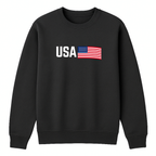 USA Crewneck Sweatshirt - Black mockup