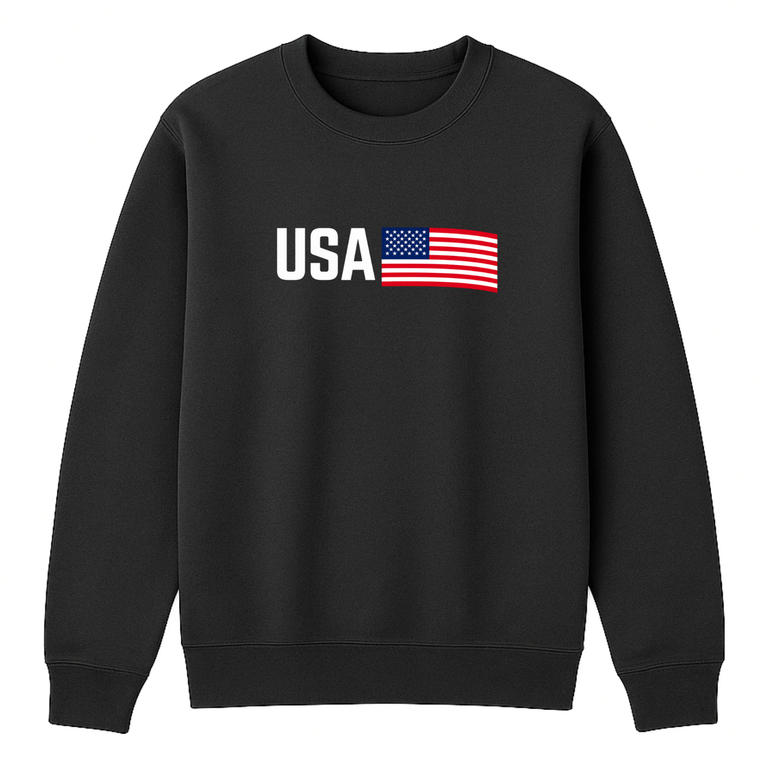 USA Crewneck Sweatshirt - Black mockup