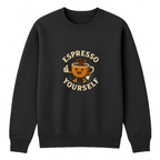 Espresso Yourself Crewneck Sweatshirt - Black mockup