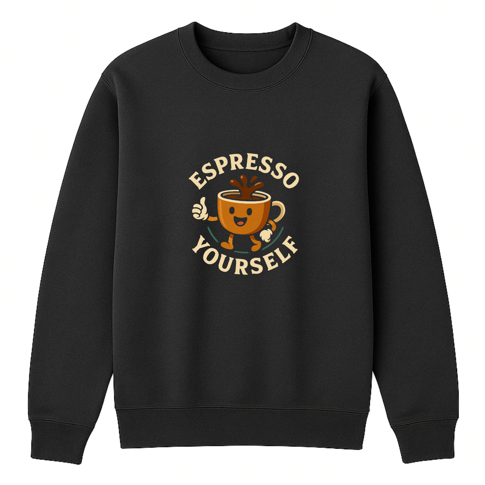 Espresso Yourself Crewneck Sweatshirt - Black mockup