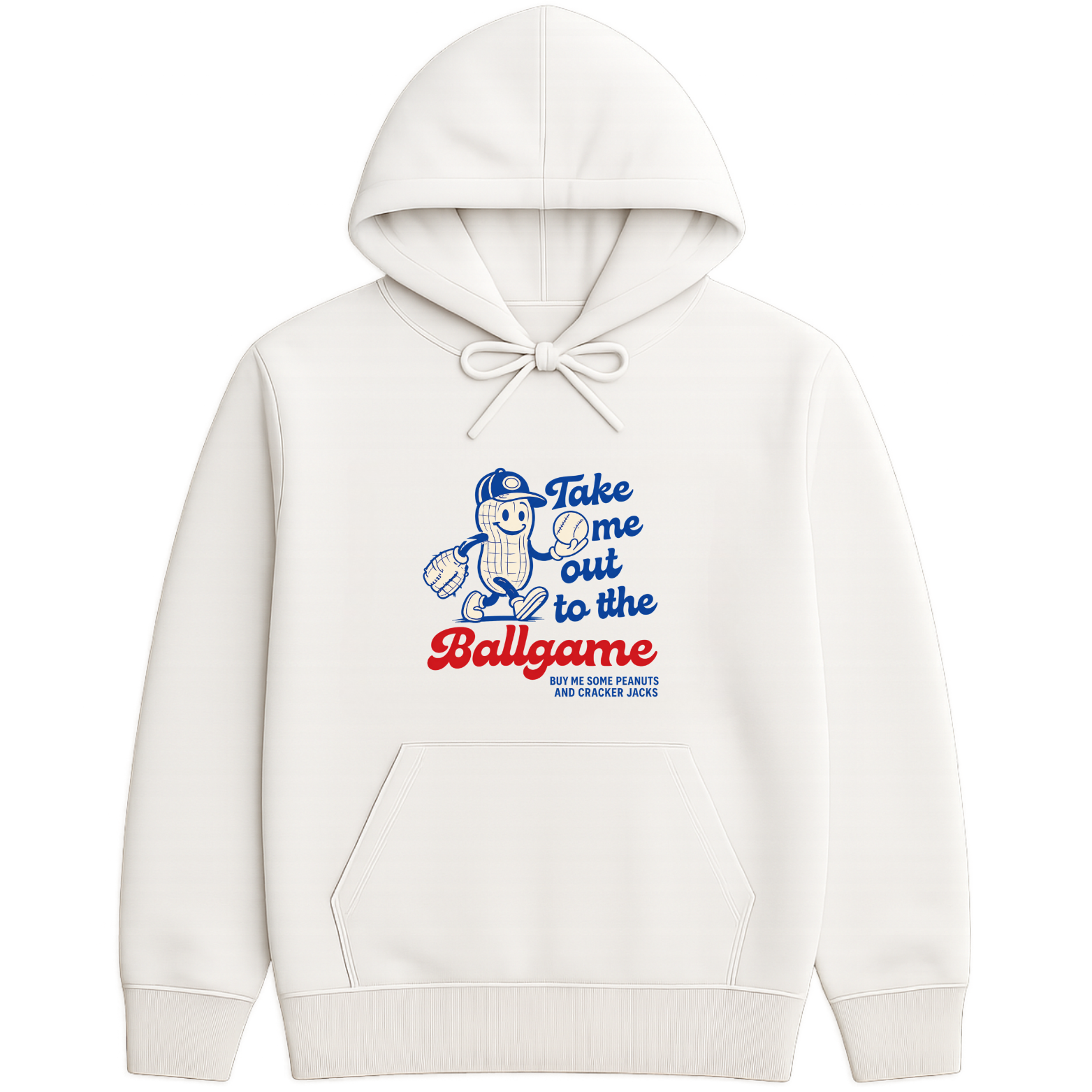 Take Me Out To The Ballgame Hoodie - White mockup