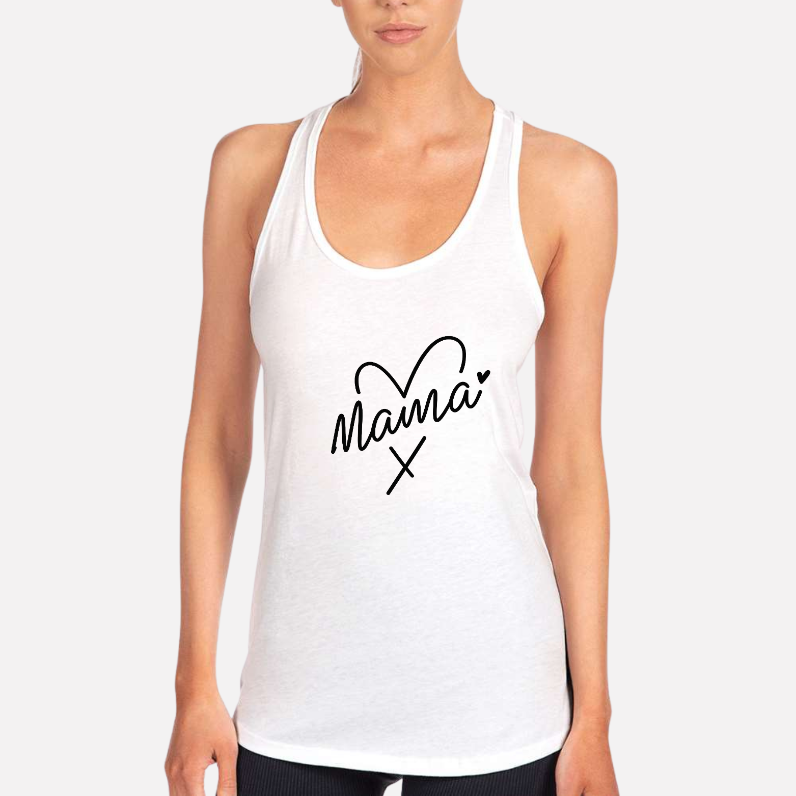 Mama Heart Women's Racerback Tank - Lilac back mockup