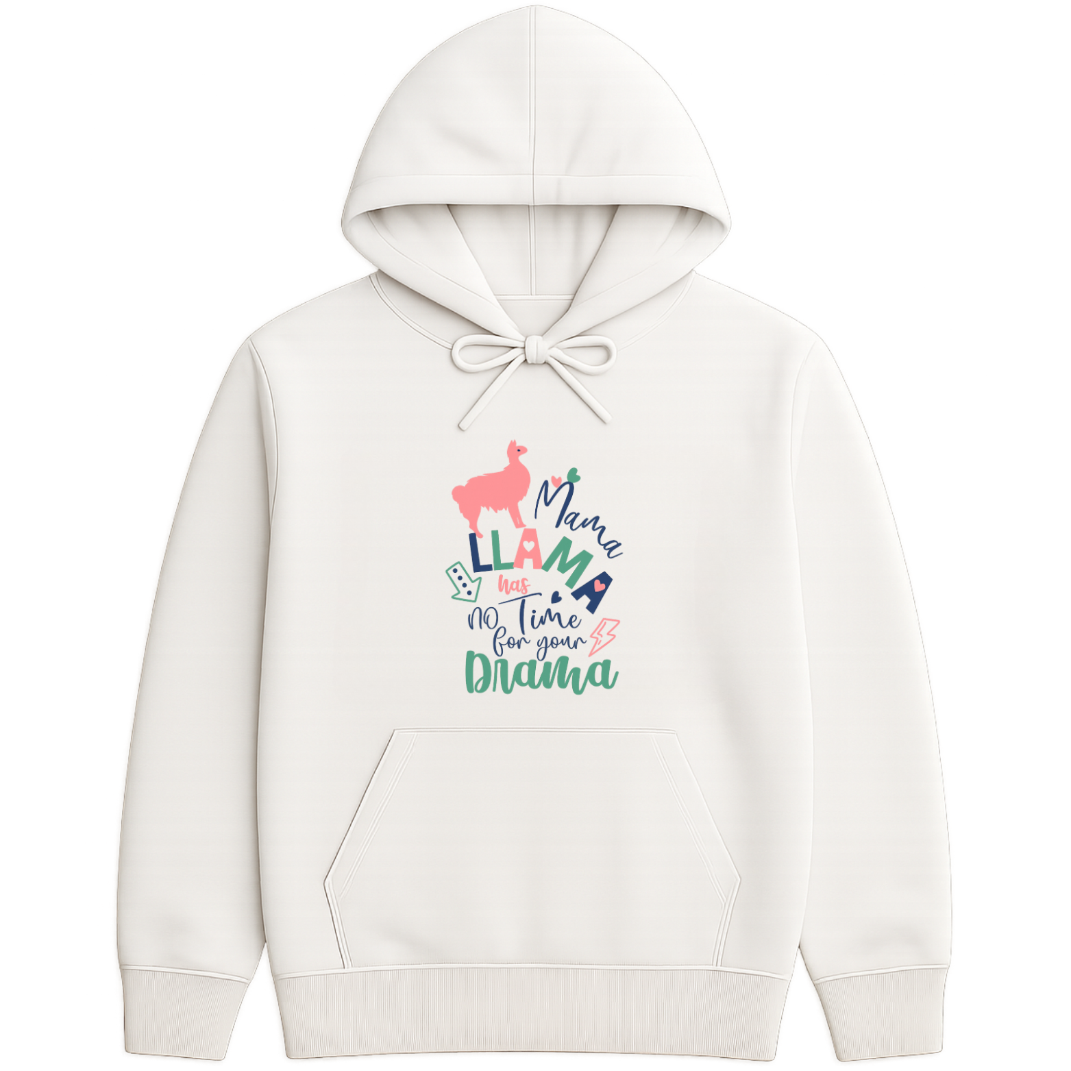 Mama Llama Hoodie - White mockup