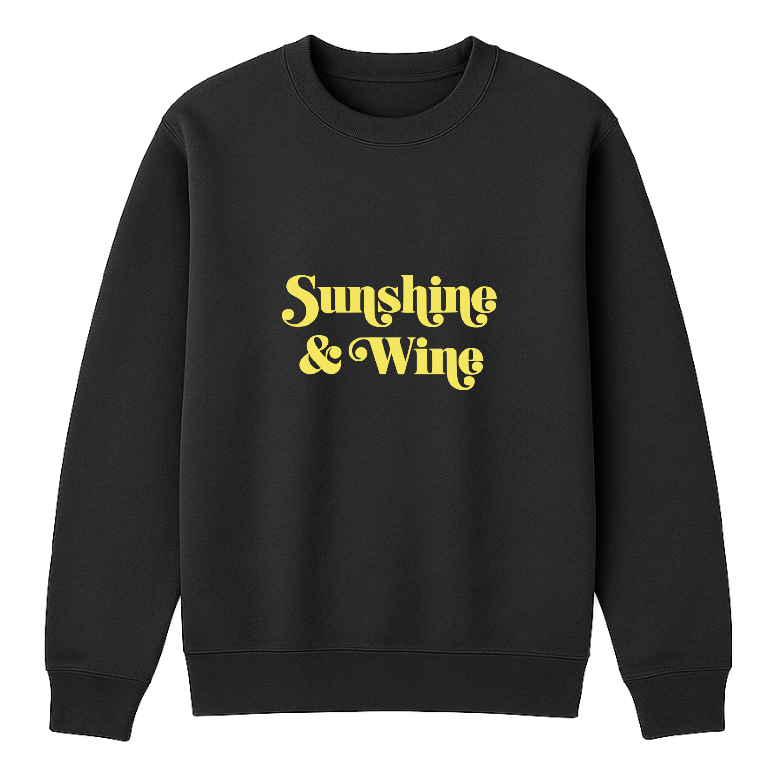 Sunshine & Wine Crewneck Sweatshirt - Black mockup